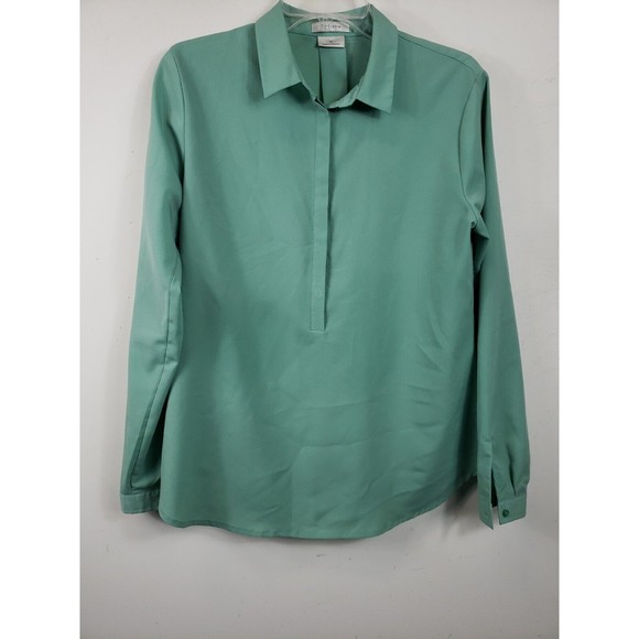 Van Heusen Tops - Van Heusen Women's Green long Sleeve Blouse Size M polyester